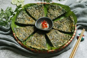 trứng gà - ngải cứu